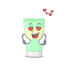 Romantic cleansing foam cartoon character has a falling in love eyes