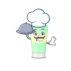 mascot design of cleansing foam chef serving food on tray