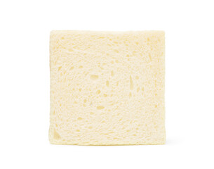 Front view of White crustless bread isolated on white background.