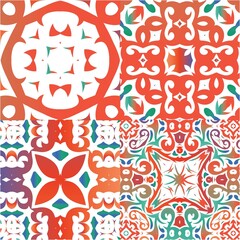 Ethnic ceramic tiles in mexican talavera.