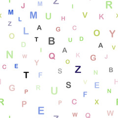 Light Multicolor vector seamless backdrop with english symbols.