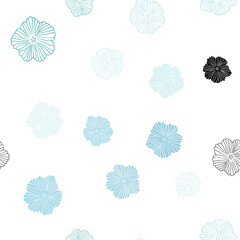 Light BLUE vector seamless abstract background with flowers.