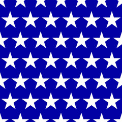 Obraz premium White USA stars on a blue background seamless pattern