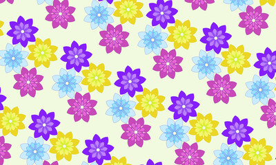 Fototapeta na wymiar Seamless Flower Pattern - Textile - Background - Wallpaper