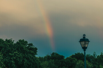 rainbow over the city