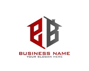 Initial E B abstract logo template vector