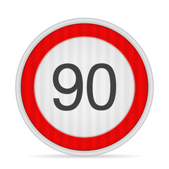 Speed limit road sign