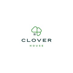 clover house home leaf three logo vector download