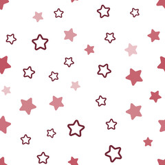 Light Pink, Red vector seamless texture with beautiful stars.