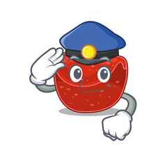 Police officer cartoon drawing of meatloaf wearing a blue hat