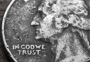 Close up detail of United States currency