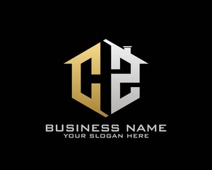 Initial C Z abstract logo template vector