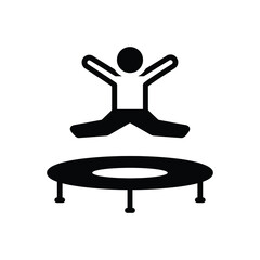 Black solid icon for jumping