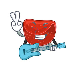 brilliant musician of meatloaf cartoon design playing music with a guitar