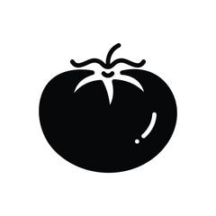 Black solid icon for tomato