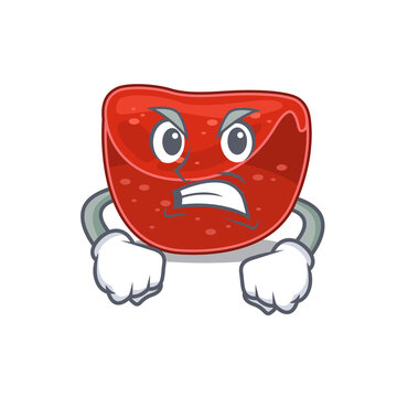 A cartoon picture of meatloaf showing an angry face