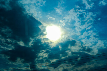 sun and sky with clouds