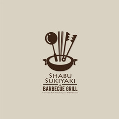 shabu sukiyaki and grill sign symbol logo icon food restaurant