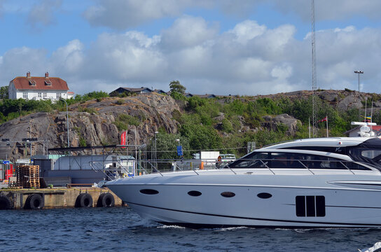 Swedish fishing town Stromstad on the west coast. June 15,2018. Stromstad, Sweden