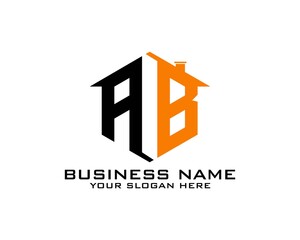 Initial A B abstract logo template vector