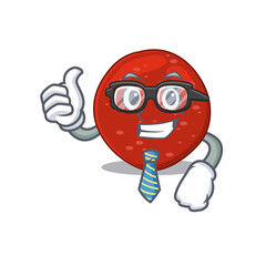 cartoon drawing of peperoni Businessman wearing glasses and tie