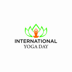 international yoga day vector icon templet.