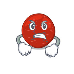 A cartoon picture of peperoni showing an angry face
