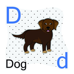 D-Dog. A-Z alphabet animal collection. learning and teaching materials. for the development of children. online learning.