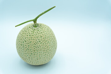 single melon on white background