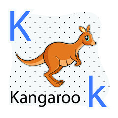 K-Kangaroo. A-Z alphabet animal collection. learning and teaching materials. for the development of children. online learning.