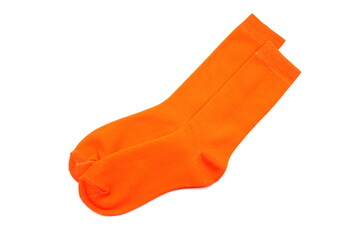orange socks isolated on white background