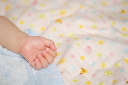 Material photos of cute baby limbs