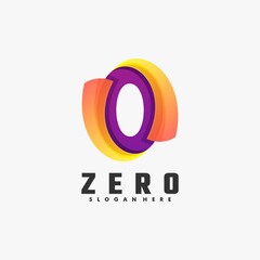 Vector Logo Illustration Zero Gradient Colorful Style.