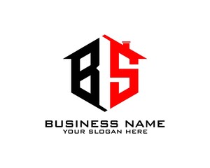 Initial B S abstract logo template vector