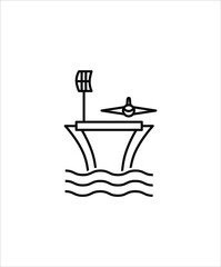 Fototapeta premium aircraft carrier icon,vector best line icon.