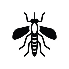 Black solid icon for mosquito
