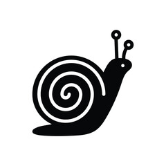 Black solid icon for snail