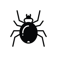 Black solid icon for spider