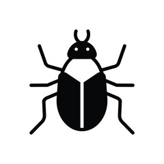 Black solid icon for bug