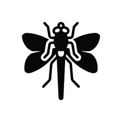 Black solid icon for dragonfly