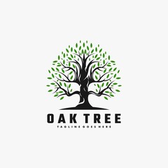 Vector Logo Illustration Tree Color Style.