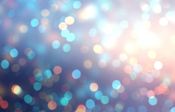 Bokeh blurred texture. Blue holiday background. Defocus glitter pattern. 