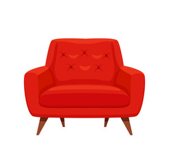 Armchair colorful cartoon illustration