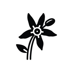 Black solid icon for bluestar flower