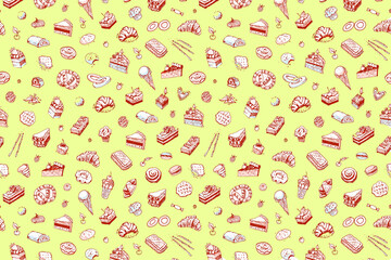 Bakery food background layout