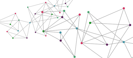 Line points connections, triangular technology design. Abstract geometric background