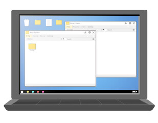 リアルな架空のノートパソコンのイラスト