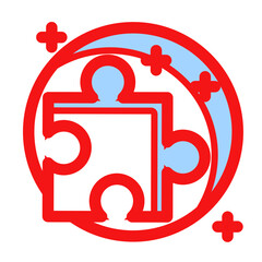 red heart icon on blue background