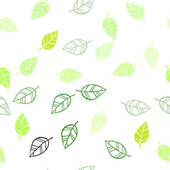 Light Green, Yellow vector seamless doodle pattern with leaves.