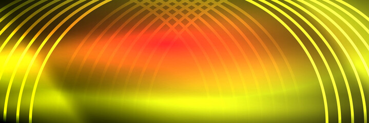 Shiny neon lines, stripes and waves, technology abstract background. Trendy abstract layout template for business or technology presentation, internet poster or web brochure cover, wallpaper